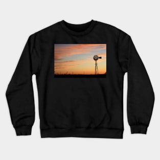 Orange Sky Windmill Silhouette Crewneck Sweatshirt